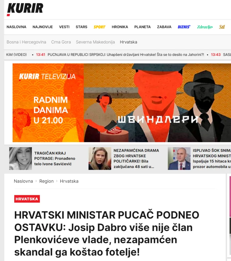 Pogledajte kako regionalni mediji pišu o snimci i ostavci bivšeg potpredsjednika Vlade