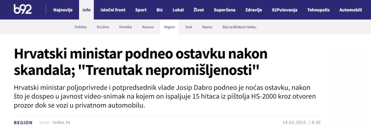 Pogledajte kako regionalni mediji pišu o snimci i ostavci bivšeg potpredsjednika Vlade