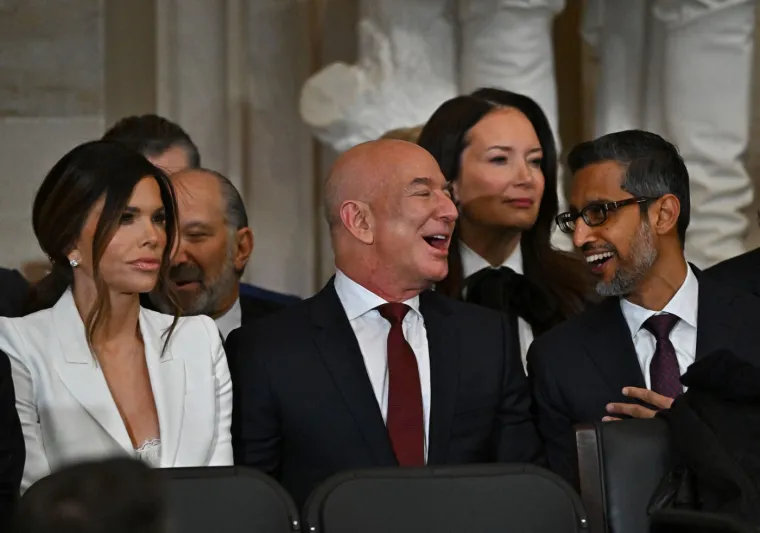 Lauren Sanchez, Jeff Bezos i Sundar Pichai
