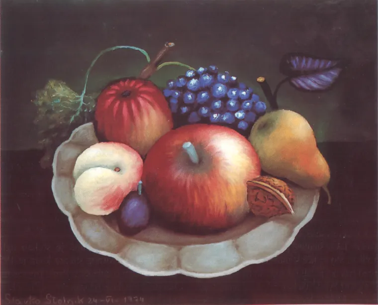 Slavko Stolnik, Mrtva priroda - voće, 1974.