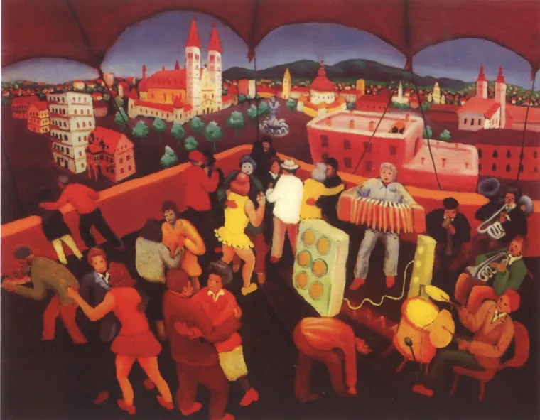 Slavko Stolnik, Zagreb - Zabava na terasi, 1975.