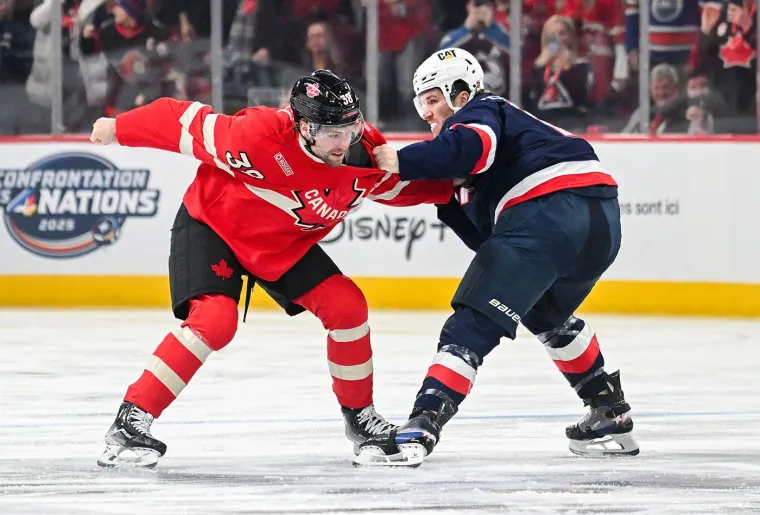 Prvi su se sukobili Kanađanin Brandon Hagel i Amerikanac Matthew Tkachuk. Ubrzo su udarce izmijenili Matthewov brat Brady i Sam Bennett, a onda se i Colton Parayko potukao s J. T. Millerom.