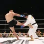 Hidehiko Yoshida i Mirko Filipović na PRIDE Open Weight GP 2006. Četvrtfinalni meč u Saitama Super Arena u Saitami, Japanu, 1. srpnja 2006. Mirko je taj meč dobio. 