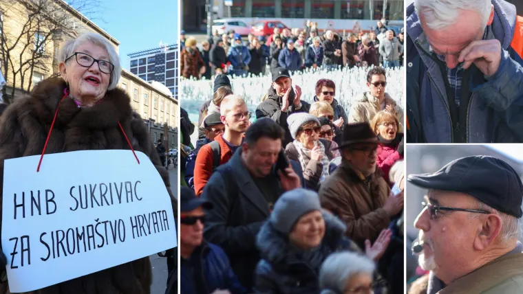 Građani opkolili HNB! Zvižduci, transparenti, vrisak: 'Dosta je!'