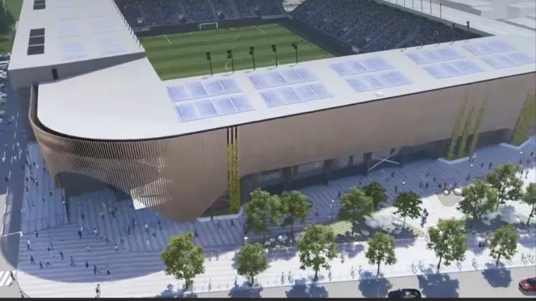 Pogled na novi stadion u Kranjčevićevoj s južne strane