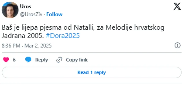 Natalli je nastupila druga
