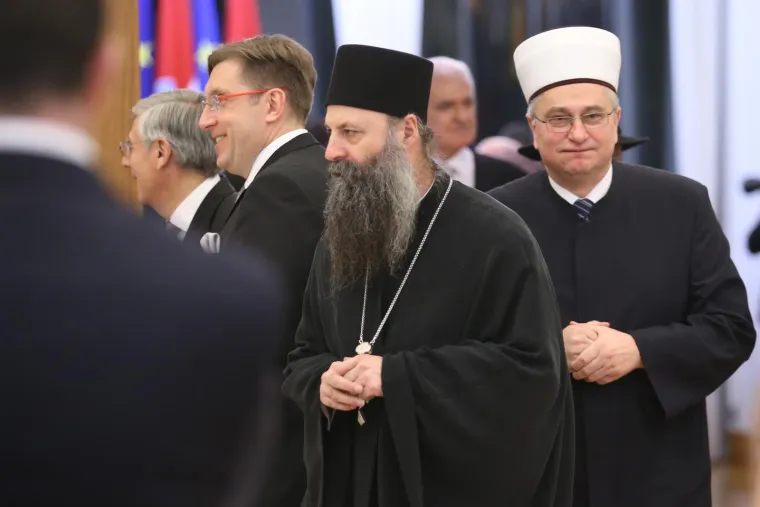 Mitropolit Porfirije Perić, muftija Aziz ef. Kosanović