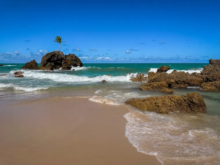 2. Praia de Tambaba, Brazil (76/100): Smještena 10 km južno od Jacuma, jedina je službena nudistička plaža u tom području. Plaža je podijeljena u dva dijela: jedan blizu parkirališta, gdje je obavezna odjeća i gdje se nalazi manji dio plaže s oštrim kamenjem te drugi, veći dio za nudiste, okružen visokim liticama. Muškarci mogu ući u nudistički dio samo ako su u gay parovima, u pratnji žene ili imaju službeni dokument koji izdaju lokalne vlasti.