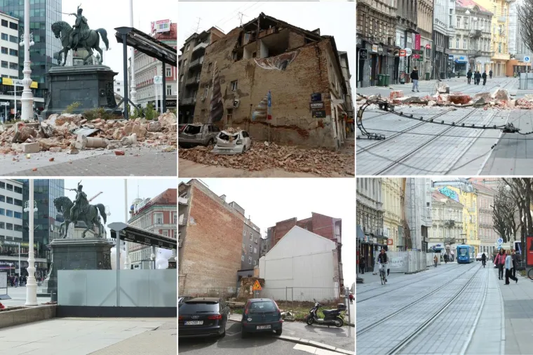 Pogledajte kako je Zagreb izgledao na dan potresa, a kako izgleda danas