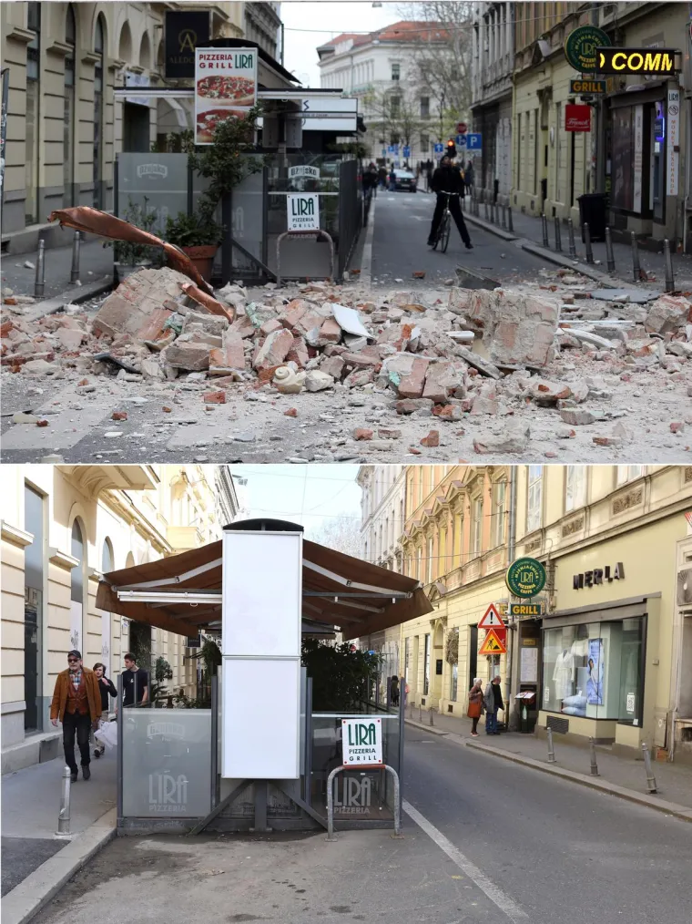 Pogledajte kako je Zagreb izgledao na dan potresa, a kako izgleda danas
