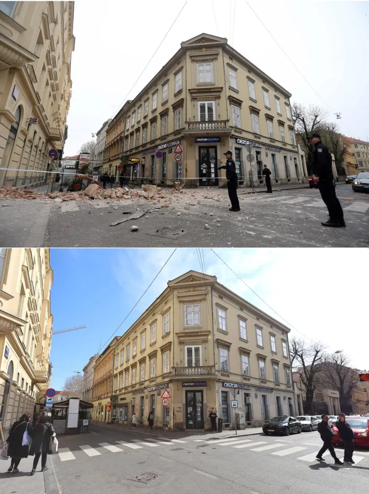 Pogledajte kako je Zagreb izgledao na dan potresa, a kako izgleda danas