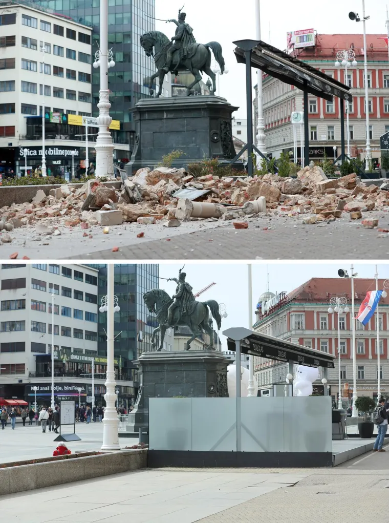 Pogledajte kako je Zagreb izgledao na dan potresa, a kako izgleda danas