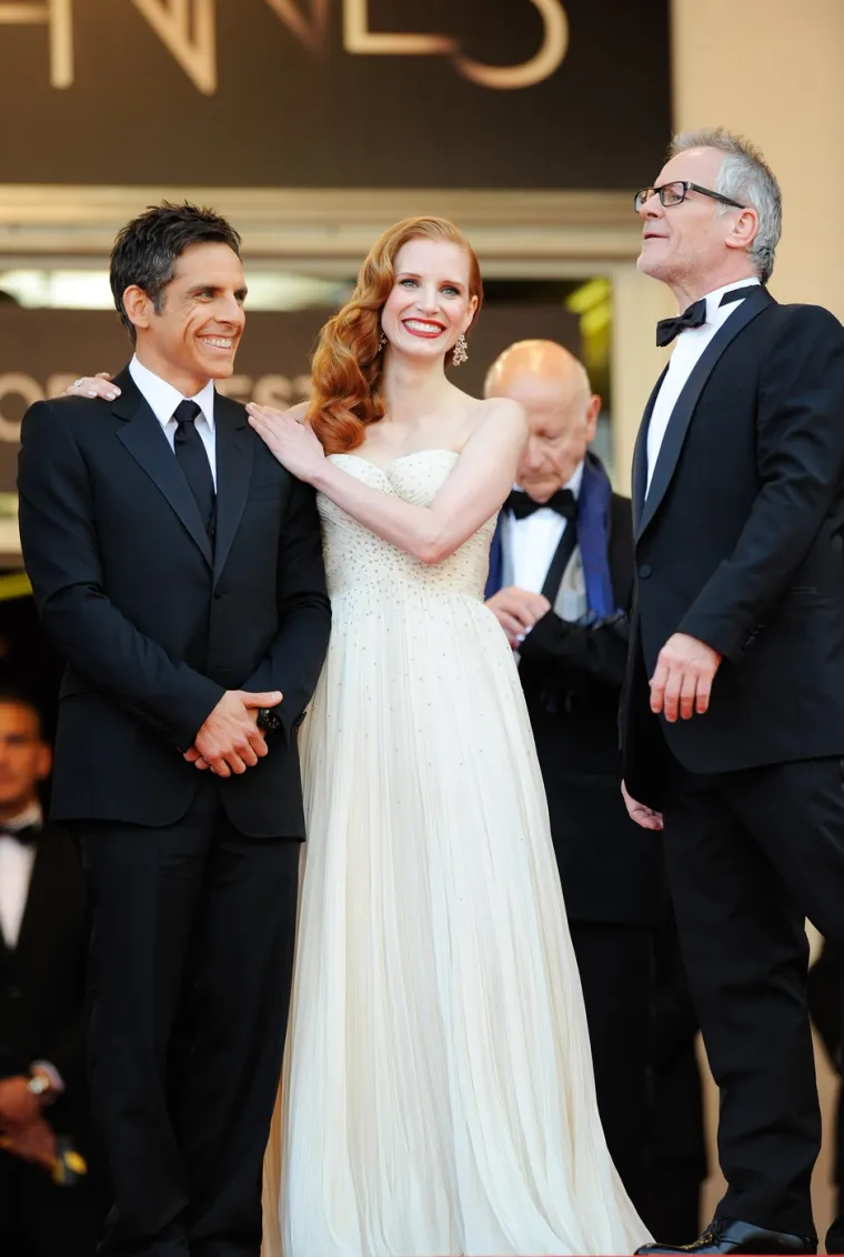 Jessica Chastain 2007. godine na Filmskom festivalu u Cannesu s Benom Stillerom