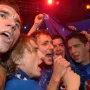 LUDNICA NA TRGU: 19.05.2007., Zagreb - Dinamo slavi naslov prvaka Hrvatske na Trgu bana Josipa Jelacica. Nikola Pokrivac, Luka Modric, Gordon Schildenfeld. 
