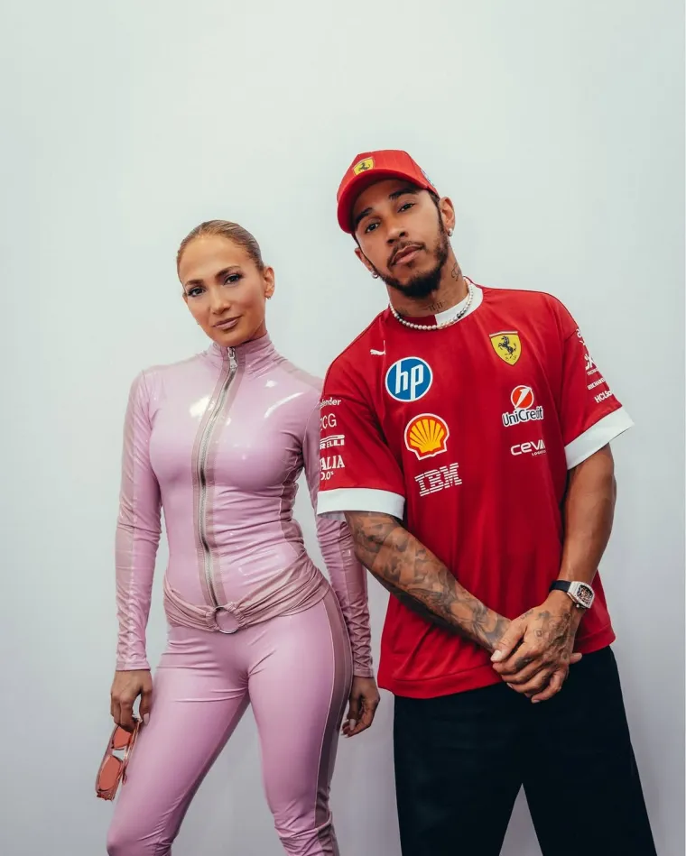 J-Lo je uživala u druženju s Lewisom Hamiltonom.