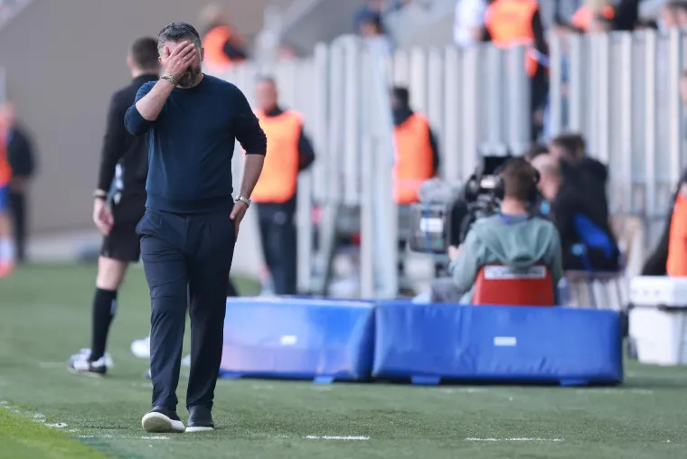 Trener Hajduka Gennaro Gattuso nije skrivao očaj i nemoć tijekom utakmice.