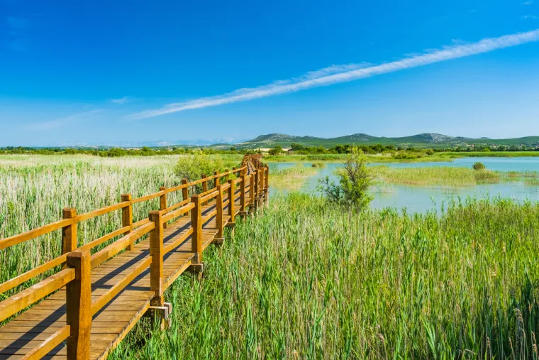 14. Park prirode Vransko jezero: Najveće prirodno jezero u Hrvatskoj i važan ornitološki rezervat. Idealno mjesto za ljubitelje prirode, promatranje ptica, biciklizam i šetnje poučnim stazama. Posjetite vidikovac Kamenjak s kojeg se pruža spektakularan pogled na jezero, more i otoke. U blizini je i obnovljeni Maškovića han, najzapadniji spomenik turske svjetovne arhitekture.
