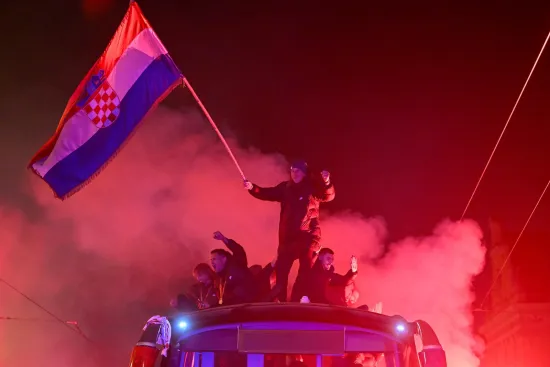 18.12.2022., Zagreb - Svecani docek hrvatske nogometne reprezentacije u Zagrebu nakon osvojenog treceg mjesta na Svjetkom prvenstvu u Katru. Photo: Marko Lukunic/PIXSELL