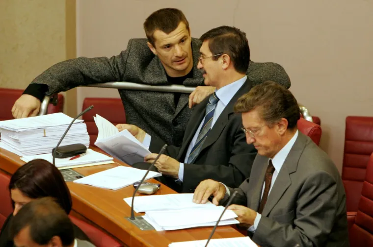 21.09.2005., Zagreb - Vice Vukov i Mirko Filipovič u Hrvatskom saboru.