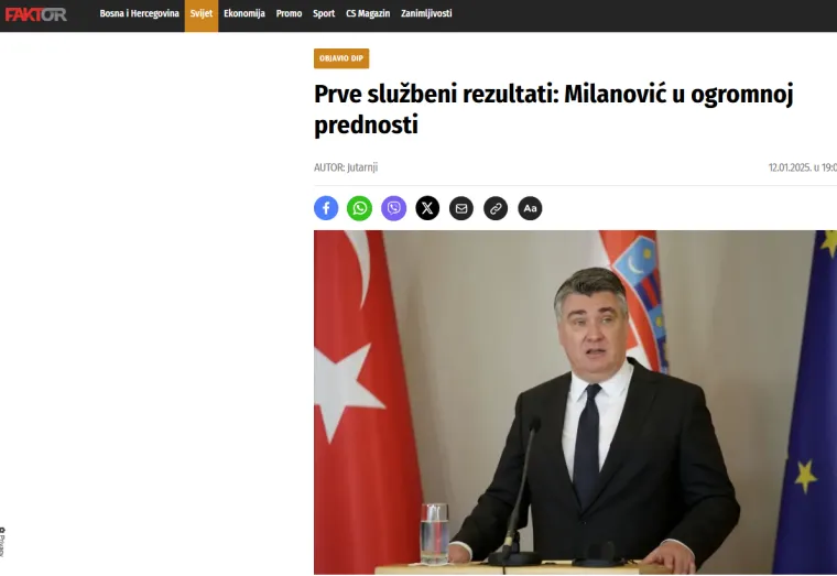 Regionalni portali vrište o pobjedi Milanovića: 'Sravnio je HDZ! Suze i zagrobna atmosfera'