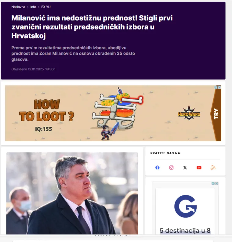 Regionalni portali vrište o pobjedi Milanovića: 'Sravnio je HDZ! Suze i zagrobna atmosfera'