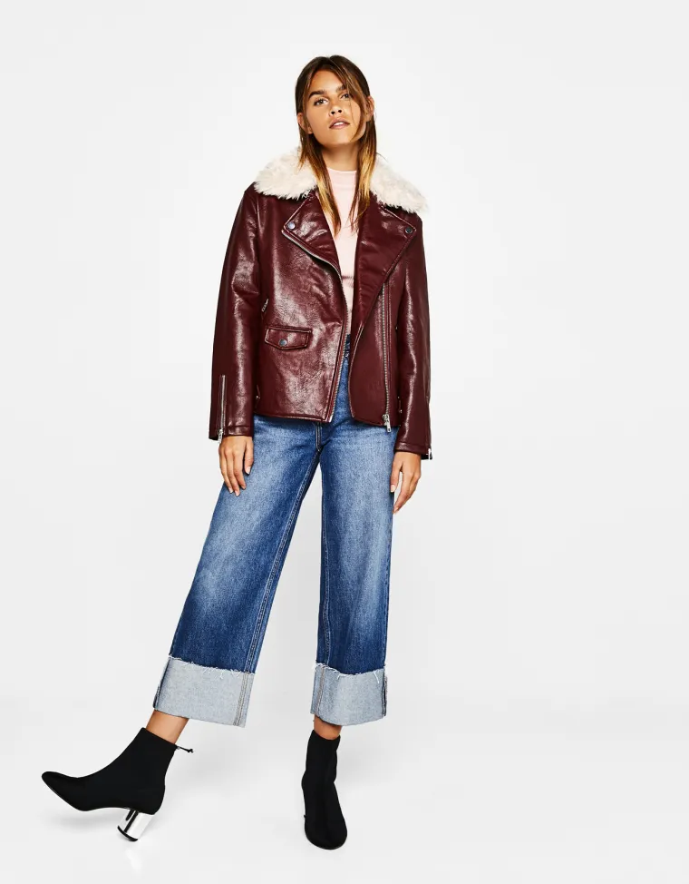Motoristička jakna od umjetne kože, Bershka, 349,90 kuna