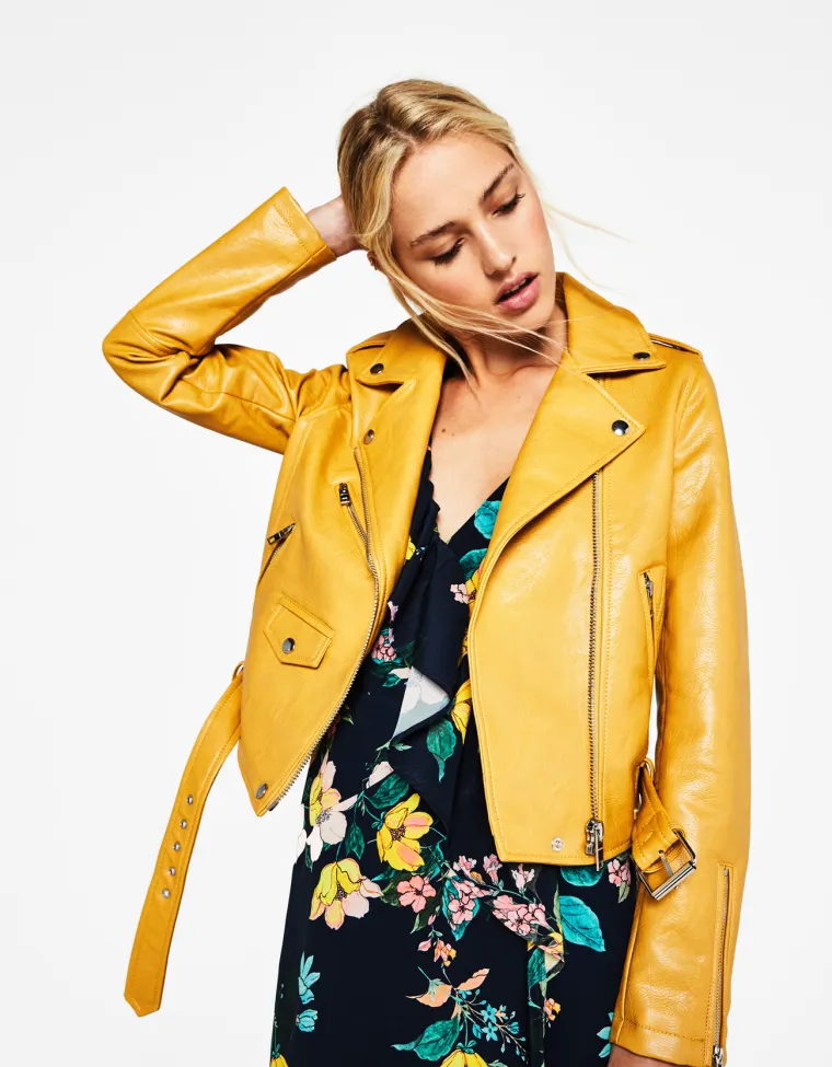 Motoristička jakna od imitacije kože, Bershka, 299,90 kuna