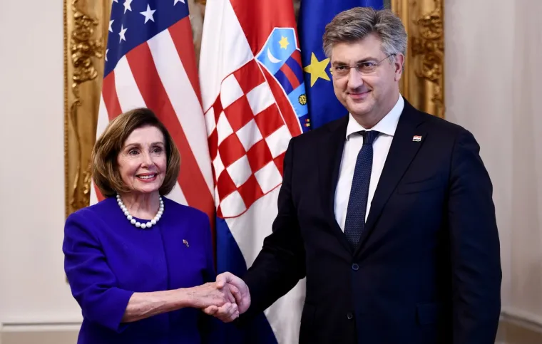 Nancy Pelosi 2022. s Andrejem Plenkovićem 