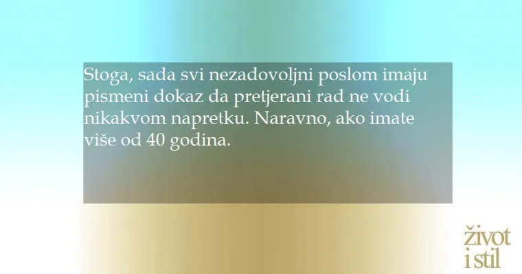Stariji ste od 40 godina? Ako želite smanjiti broj radnih dana, znanost je na vašoj strani