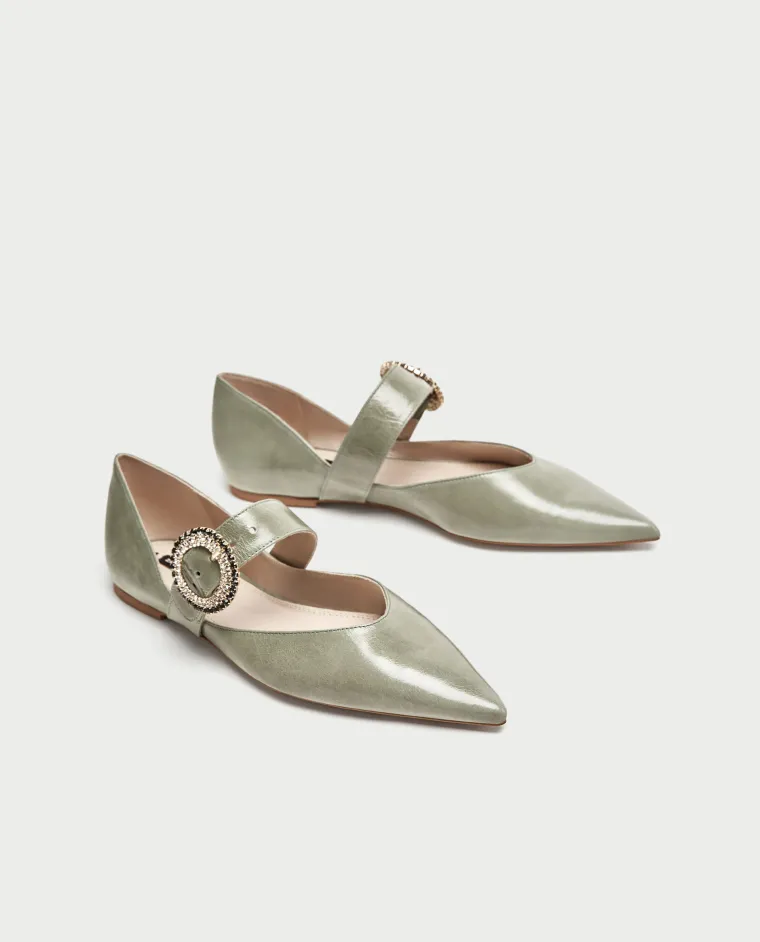 Kožne balerinke s ukrasnim nakitom, Zara, 349,90 kuna