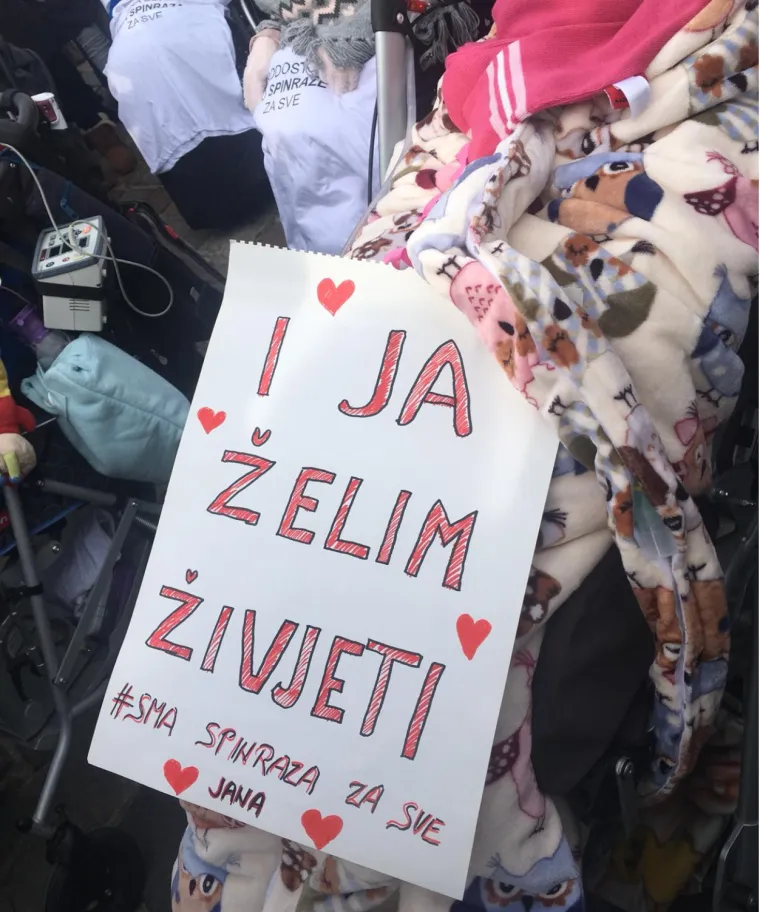 Roditelji na prosvjedu: 'Ići ćemo mirno do kraja dok ne dobijemo Spinrazu za sve'