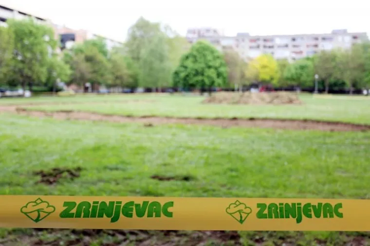 U parku Trnjanska Savica travnata površina priprema se za uređenje