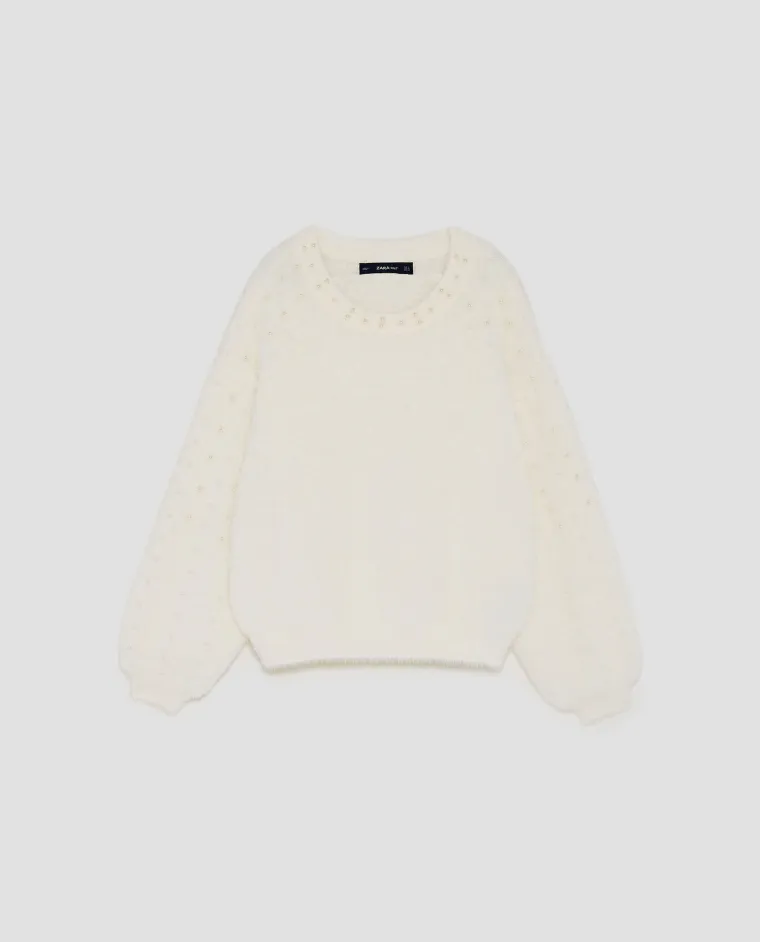 Džemper s teksturom i perlicama, Zara, 229,90 kuna