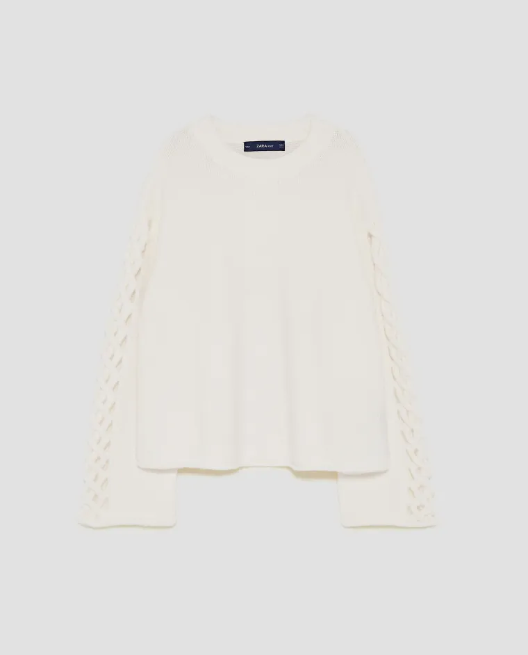 Pulover s isprepletenim rukavima, Zara, 229,90 kuna