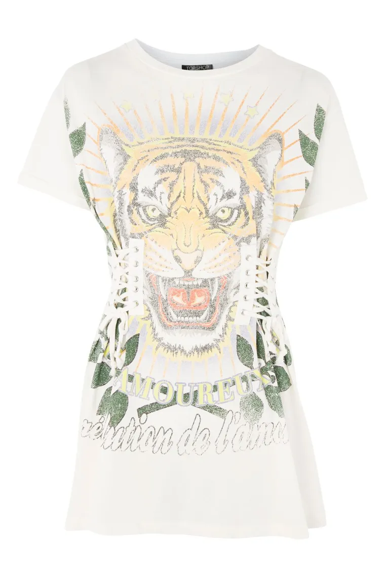 Kratka majica s motivom tigra u blijedoj varijanti, Topshop, 100,88 kuna