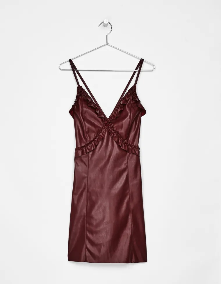 Haljina od umjetne kože s volanima, Topshop, 199,90 kuna