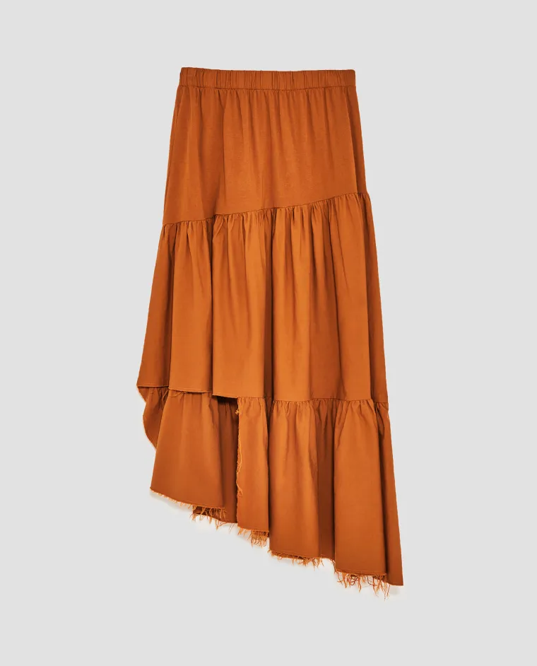 Asimetrična suknja ciglaste boje, Zara, 139,90 kuna