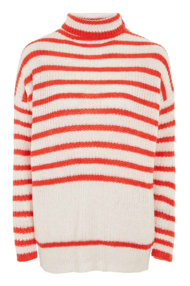Crveno-bijeli džemper s ovratnikom, Topshop, 414,80 kuna