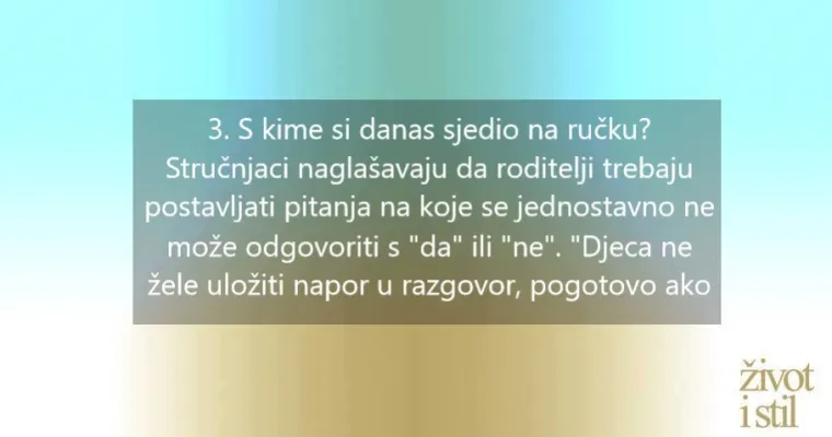 12 pitanja koje trebate pitati djecu tijekom obroka, prema stručnjacima