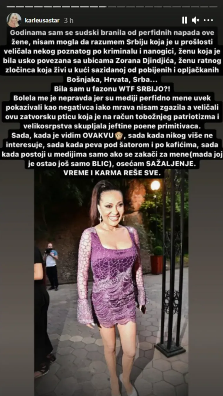 Tekst Jelene Karleuše koji je posvetila Svetlani Ceci Ražnatović