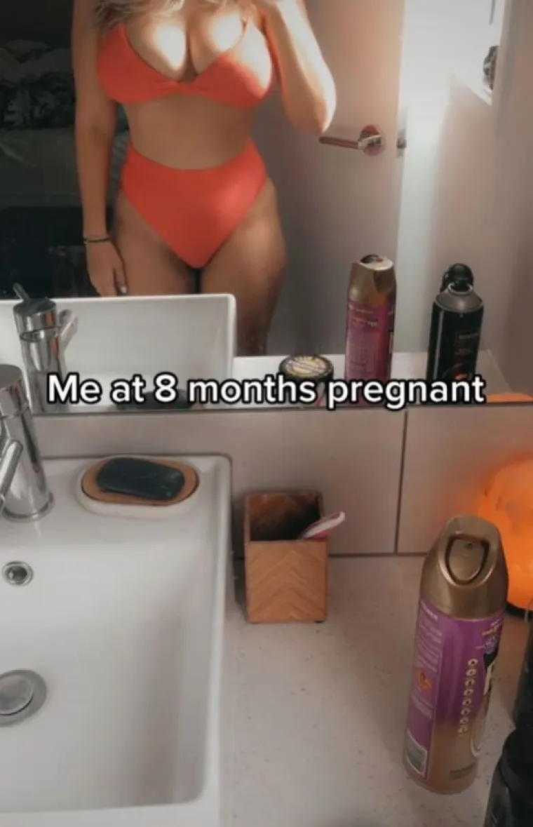 U drugom videu, mama je otkrila kako je njezin trudnički trbuh prevario čak i liječnike, koji su se često pitali je li zakazala pravi termin kada je riječ o pretragama. Na fotografiji iz osmog mjeseca trudnoće se trbuh također nije nazirao.