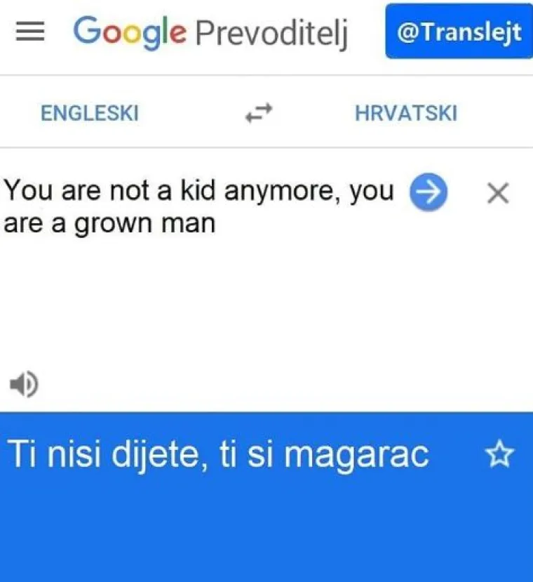 'Translejt' izvlači ono najbolje iz Google Prevoditelja: 'Medicine' je 'rakija', a 'daughter' je 'sine'