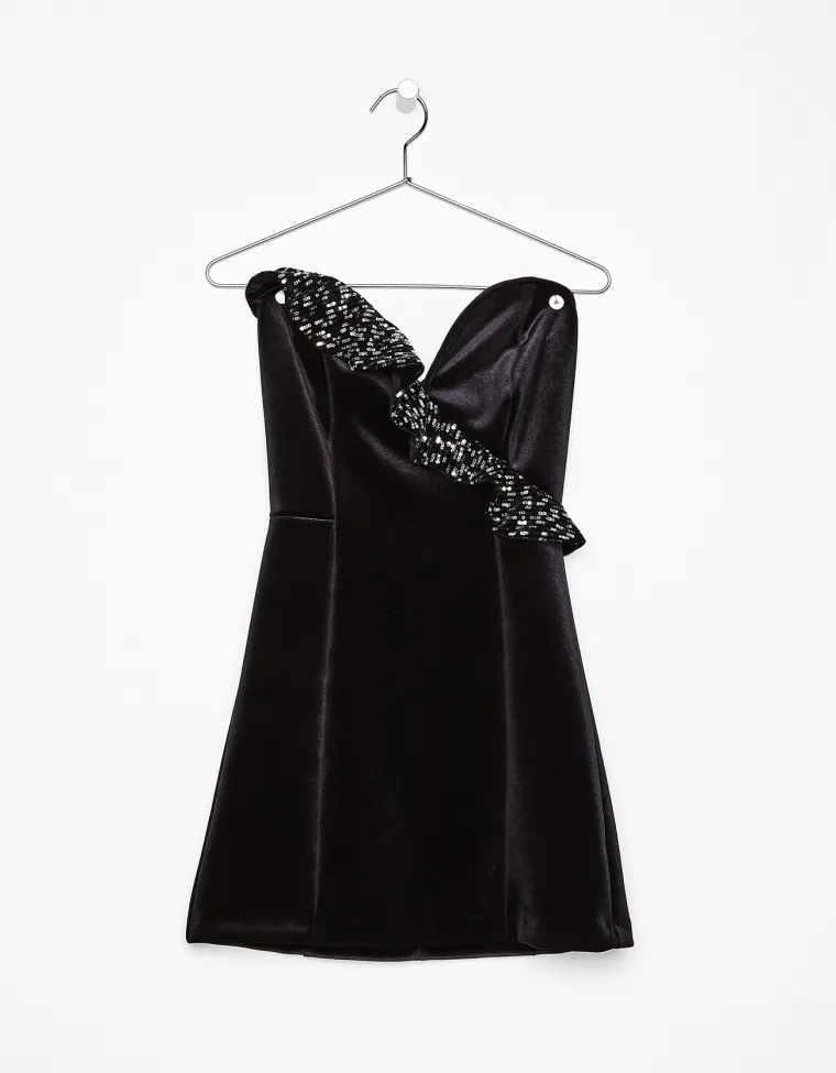 Mini baršunasta haljina, Bershka, 199,90 kuna