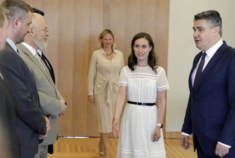 Predsjednik Zoran Milanović primio je predsjednicu Vlade Republike Finske Sannu Marin u Uredu predsjednika RH