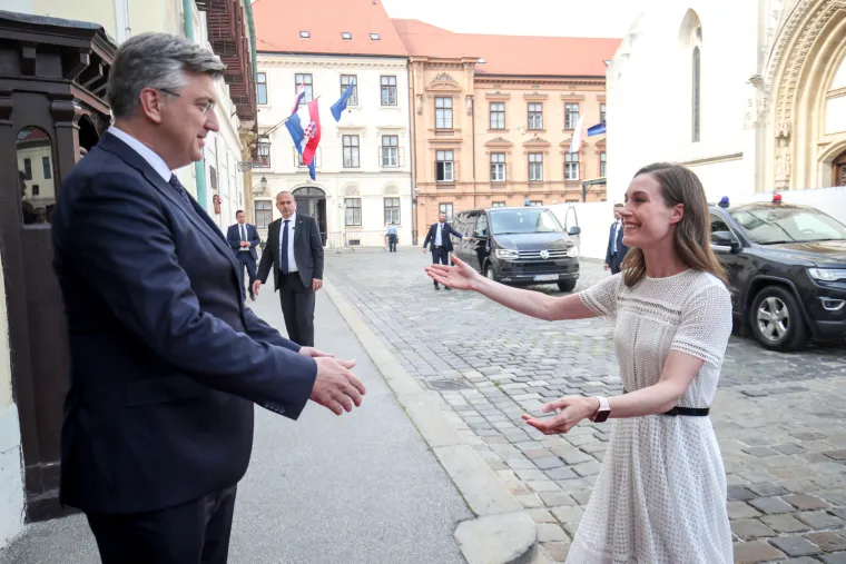 Predsjednica Vlade Republike Finske Sanna Marin prilikom službenog posjeta Republici Hrvatskoj sastala se s predsjednikom Vlade Republike Hrvatske Andrejem Plenkovićem