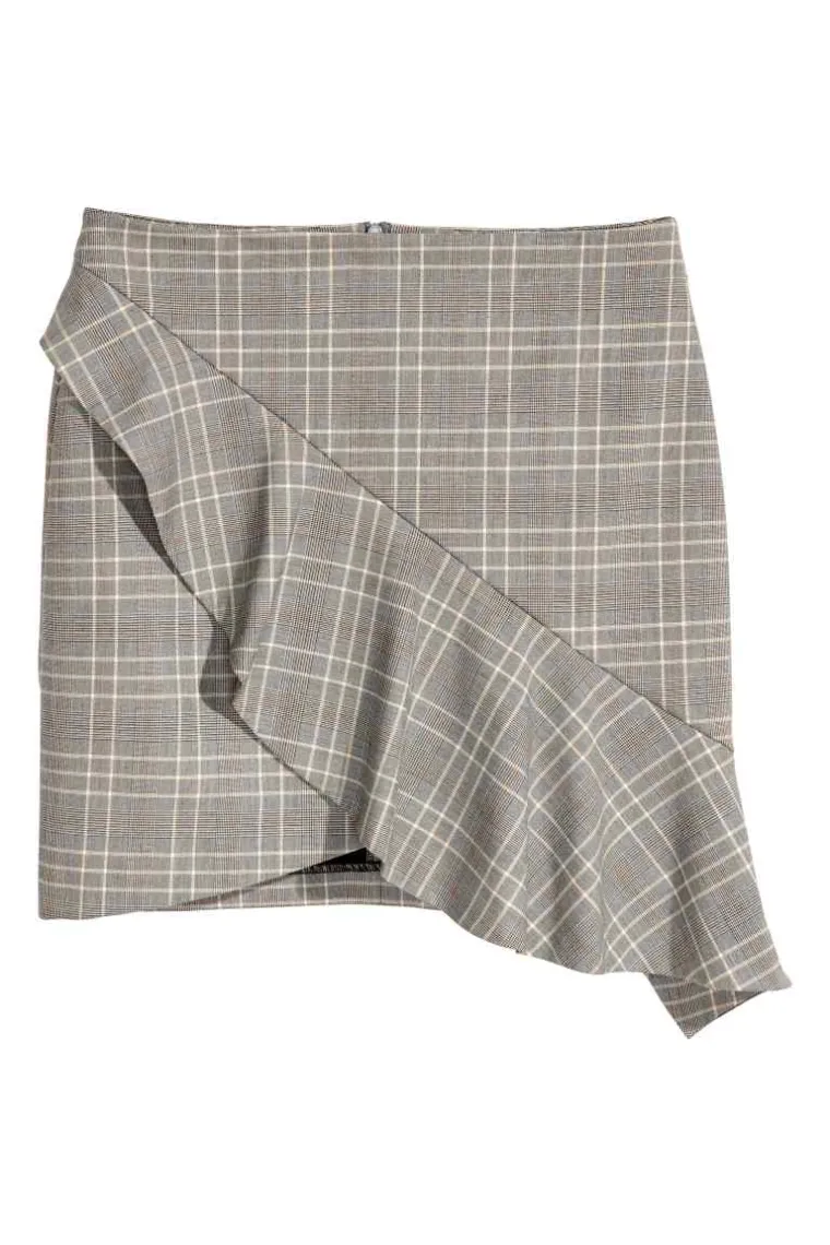Asimetrična, karirana mini suknja, H&amp;M, 222,53 kune