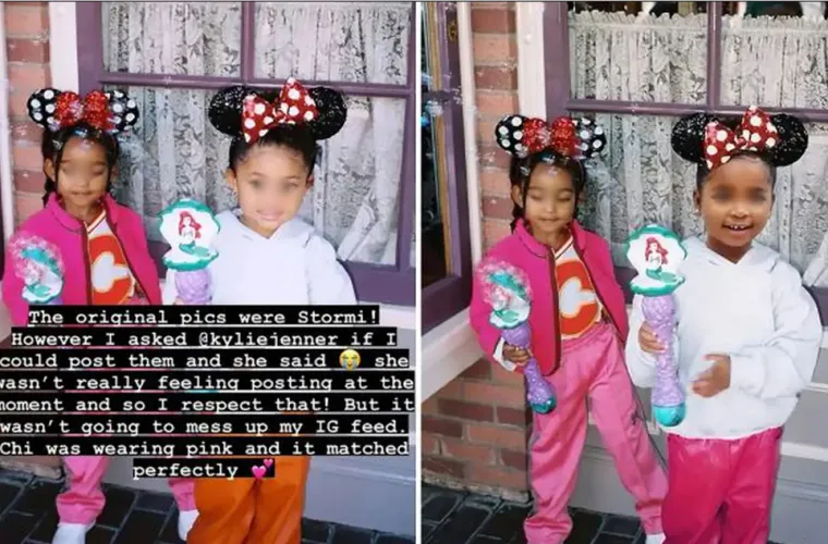 Kim je jednom prilikom objavila fotografije iz Disneylanda na kojima su njena kći Chicago i Khloeina mezimica True, no mnogi korisnici TikToka primijetili su True izgleda neobično, poput naljepnice. Ona zapravo nije bila tamo tog dana, već kći Kylie Jenner, Stormi, na čije je lice Kim nalijepila Trueino. Javnost je bila ogorčena.