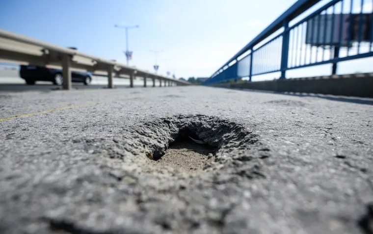 Pješački nogostup i biciklistička staza na Domovinskom mostu su u iznimno lošem stanju i prekrivene kvrgama u asfaltu.