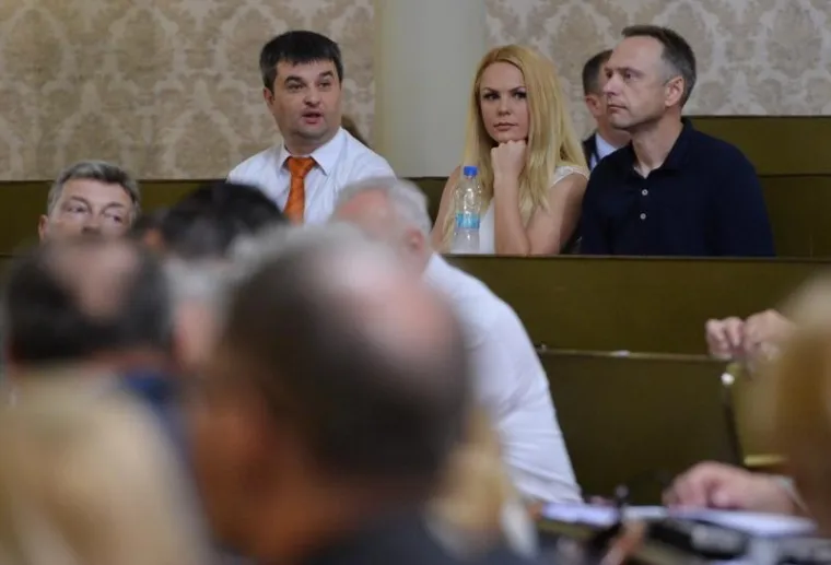 Sjednica Gradske skupštine u Starogardskoj vijećnici. Sjednici je nazočila i Slađana Petrušić kao glasnogovornica Gospodarske stranke te predsjednik stranke Stjepan Gnjec.