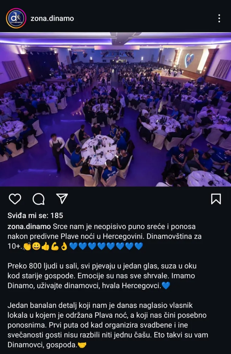 Gospodski navijači Dinama uživali u Mostaru. Nisu razbili ni jednu čašu, a legenda je bila apsolutna zvijezda